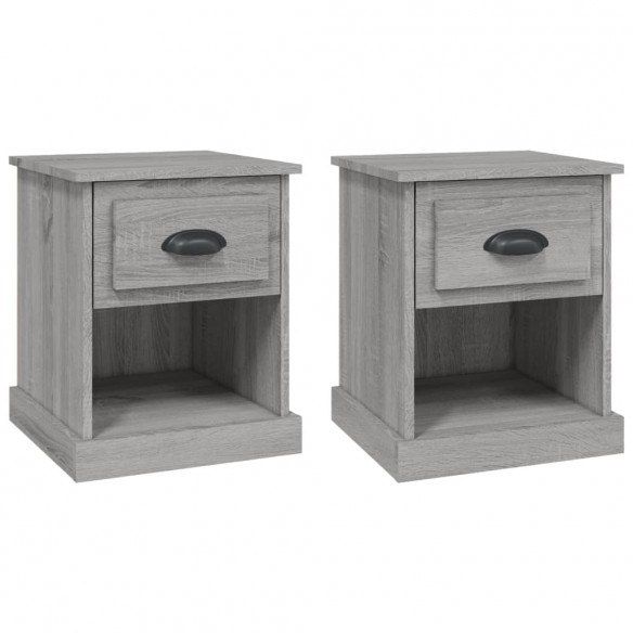 Tables de chevet 2 pcs sonoma gris 39x39x47,5cm bois ingénierie