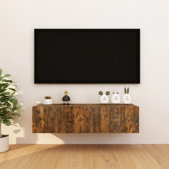 Meubles TV muraux 4 pcs Chêne fumé 30,5x30x30 cm