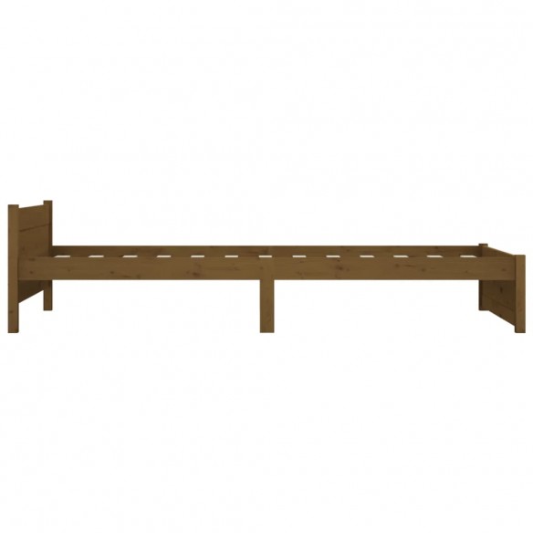 Cadre de lit Marron miel Bois massif 75x190 cm Petit simple