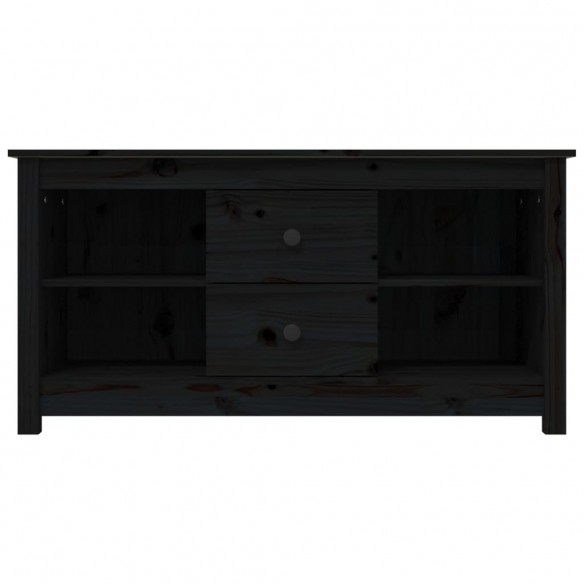 Meuble TV Noir 103x36,5x52 cm Bois de pin massif