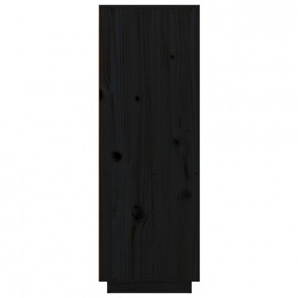 Buffet haut Noir 60x40x116,5 cm Bois massif de pin