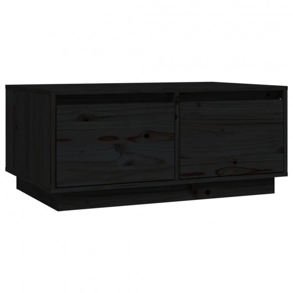 Table basse Noir 80x50x35 cm Bois massif de pin