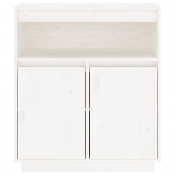 Buffet Blanc 70x34x80 cm Bois massif de pin