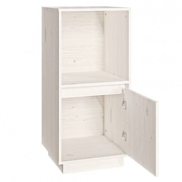 Buffet Blanc 38x35x80 cm Bois massif de pin