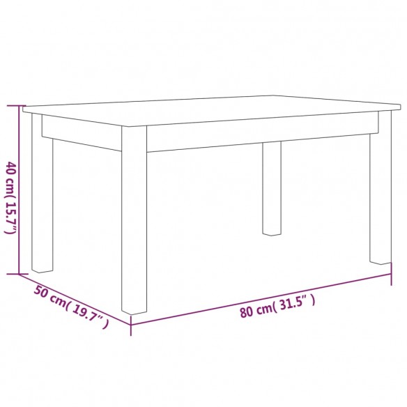 Table basse Marron miel 80x50x40 cm Bois massif de pin