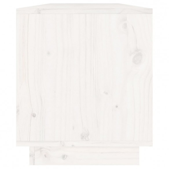 Meuble TV Blanc 110,5x34x40 cm Bois de pin massif