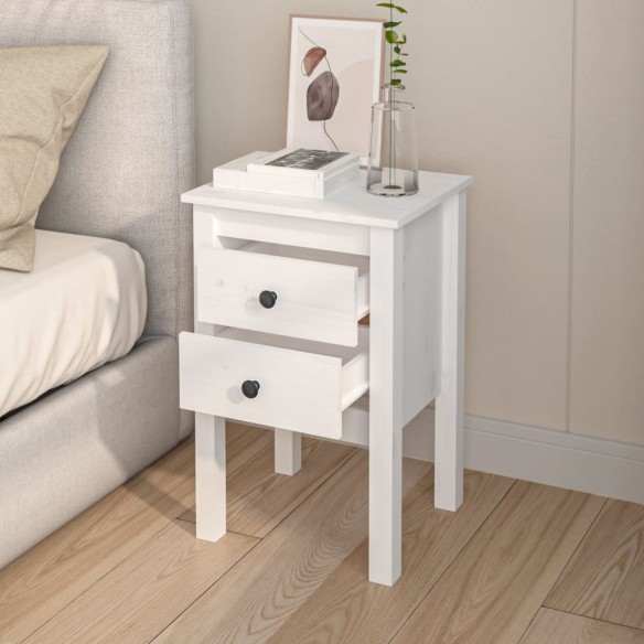 Tables de chevet 2 pcs Blanc 40x35x61,5 cm Bois de pin massif