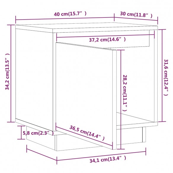 Tables de chevet 2 pcs Blanc 40x30x40 cm Bois de pin solide