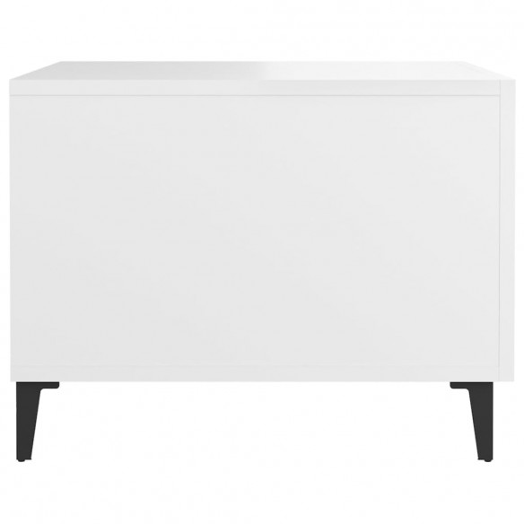 Table basse avec pieds en métal Blanc 50x50x40 cm
