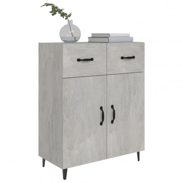 Buffet gris béton 69,5x34x90 cm bois d'ingénierie