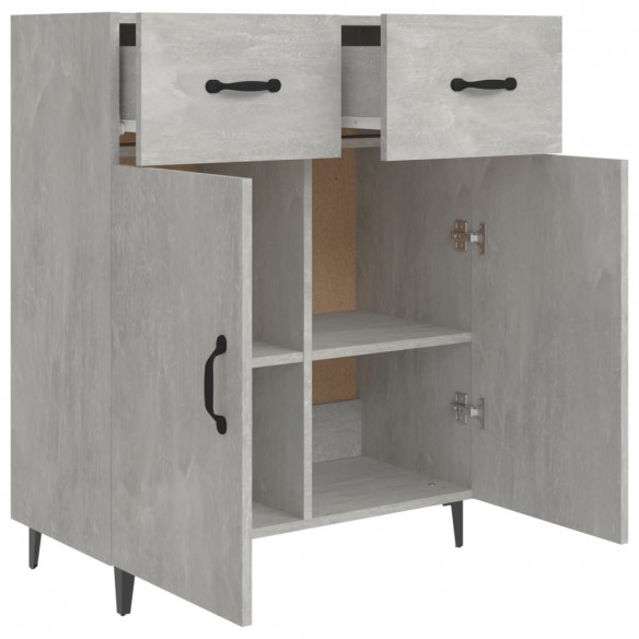 Buffet gris béton 69,5x34x90 cm bois d'ingénierie