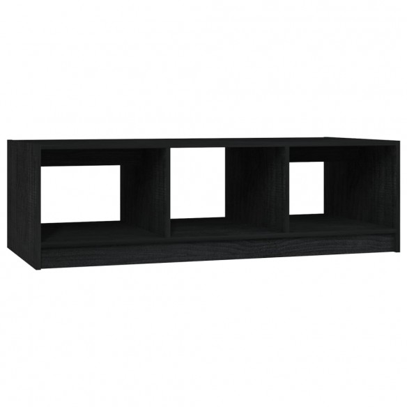 Table basse Noir 110x50x34 cm Bois de pin massif