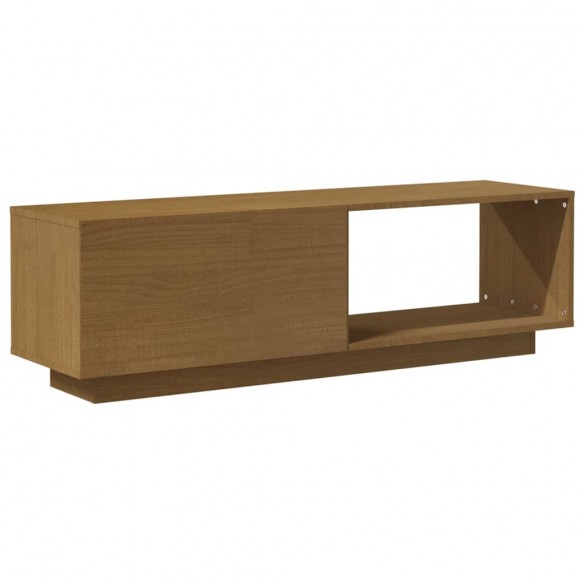 Meuble TV Marron miel 110x30x33,5 cm Bois de pin massif