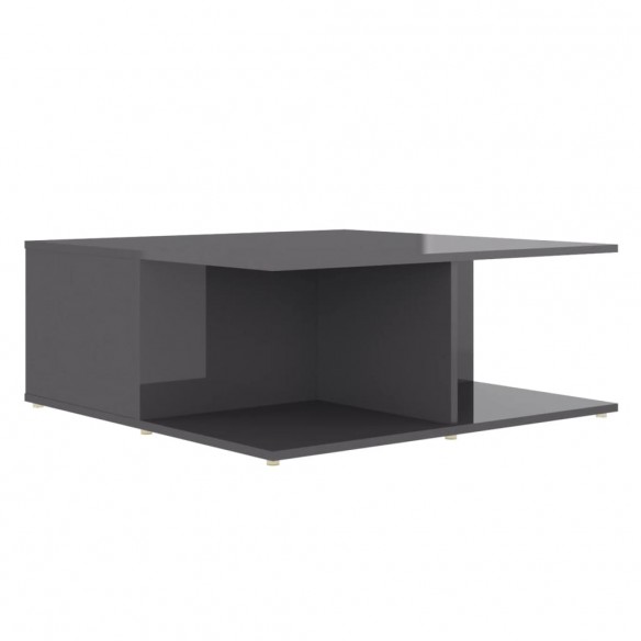 Table basse Gris brillant 80x80x31 cm Aggloméré