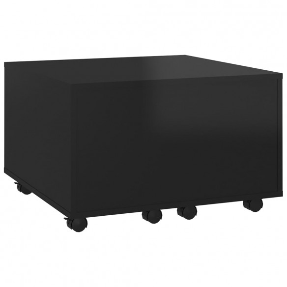 Table basse Noir brillant 60x60x38 cm Aggloméré