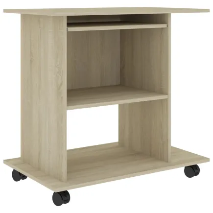 Bureau d'ordinateur Chêne sonoma 80x50x75 cm Aggloméré 2