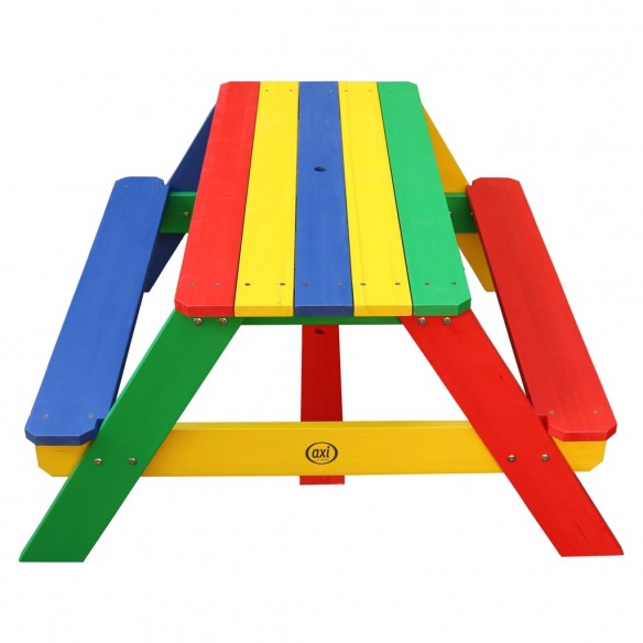 AXI Table de pique-nique pour enfants Nick avec parasol Arc-en-ciel