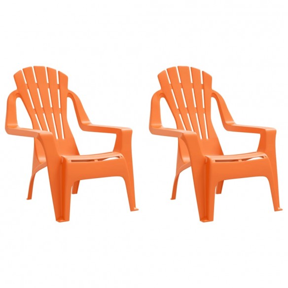 Chaises de jardin pour enfants lot de 2 orange 37x34x44 cm PP