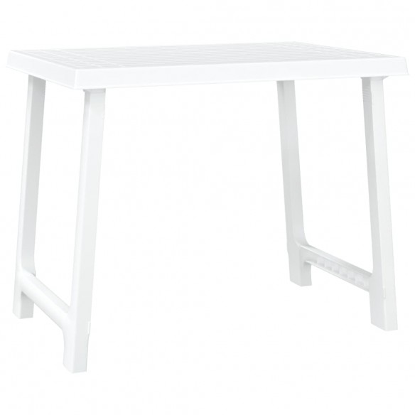 Table de camping blanc 79x56x64 cm PP aspect de bois