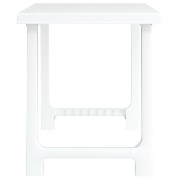 Table de camping blanc 79x56x64 cm PP aspect de bois