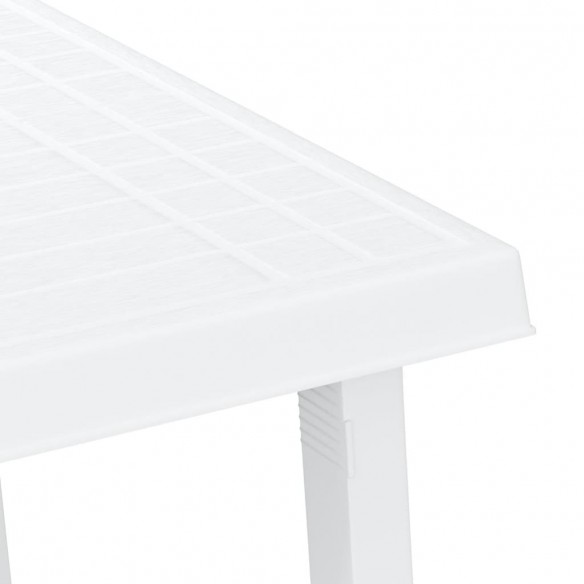 Table de camping blanc 79x56x64 cm PP aspect de bois