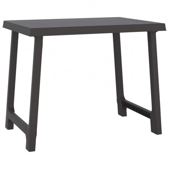 Table de camping anthracite 79x56x64 cm PP aspect de bois