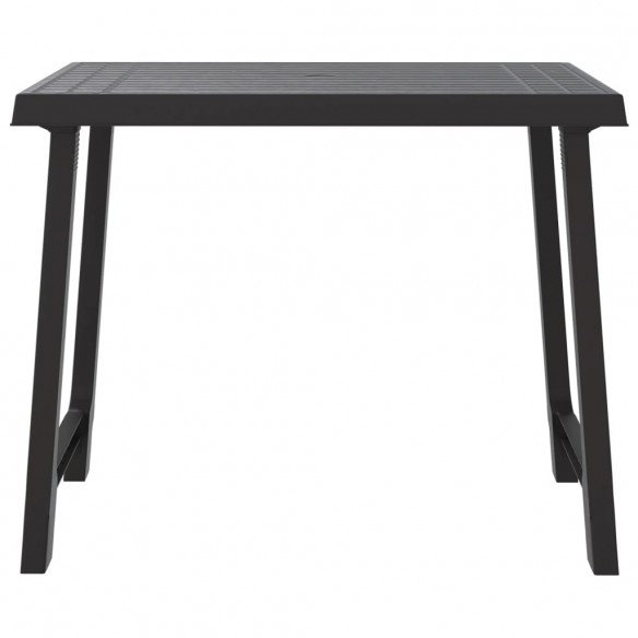 Table de camping anthracite 79x56x64 cm PP aspect de bois