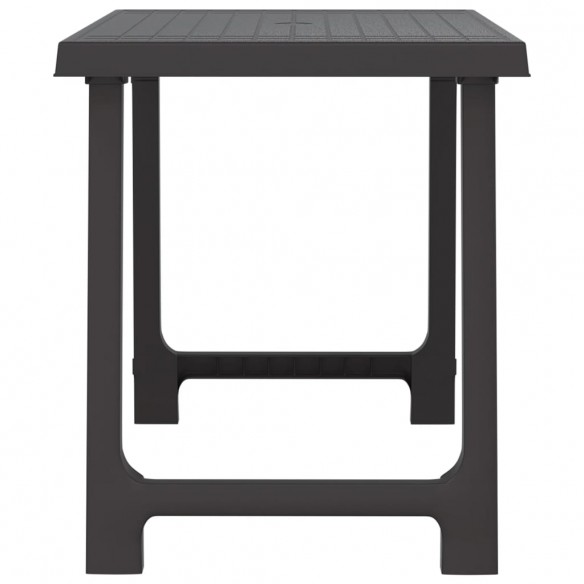 Table de camping anthracite 79x56x64 cm PP aspect de bois