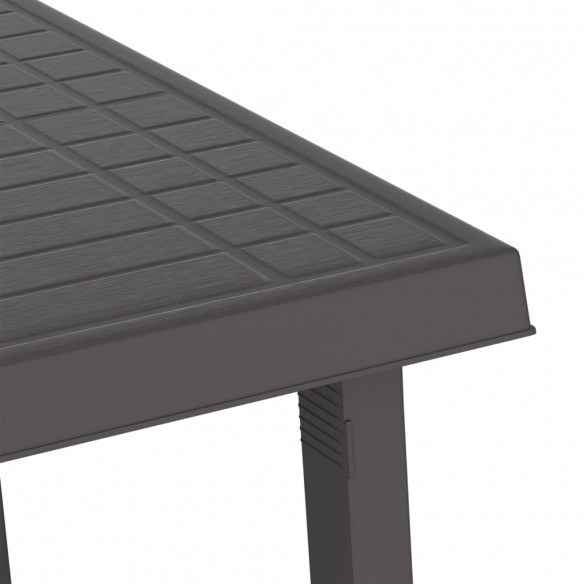 Table de camping anthracite 79x56x64 cm PP aspect de bois