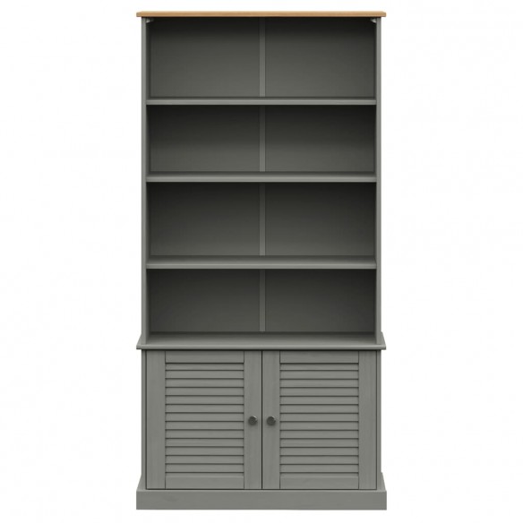 Bibliothèque VIGO gris 85x35x170 cm bois massif de pin