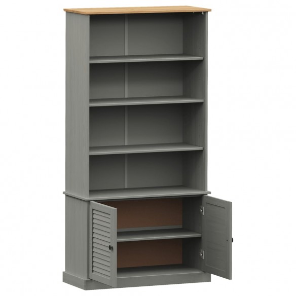 Bibliothèque VIGO gris 85x35x170 cm bois massif de pin