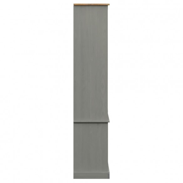 Bibliothèque VIGO gris 85x35x170 cm bois massif de pin