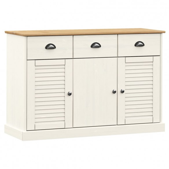 Buffet avec tiroirs VIGO 113x40x75 cm blanc bois massif de pin