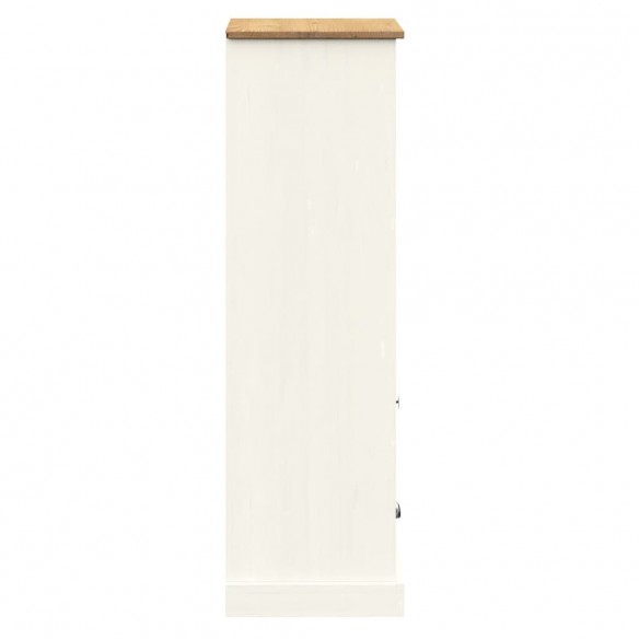 Bibliothèque VIGO blanc 60x35x114,5 cm bois massif de pin