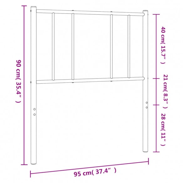 Tête de lit métal blanc 90 cm