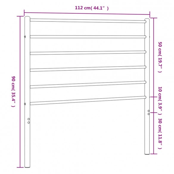 Tête de lit métal noir 107 cm