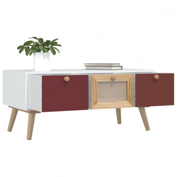 Table basse avec tiroirs 80x40x35,5 cm bois d'ingénierie
