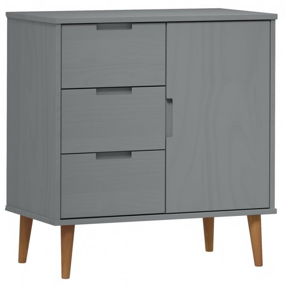 Buffet MOLDE Gris 76,5x40x80 cm Bois massif de pin