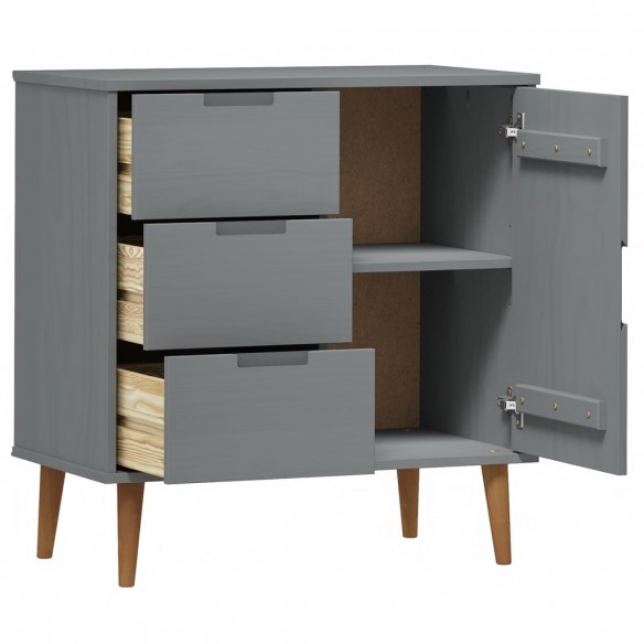 Buffet MOLDE Gris 76,5x40x80 cm Bois massif de pin