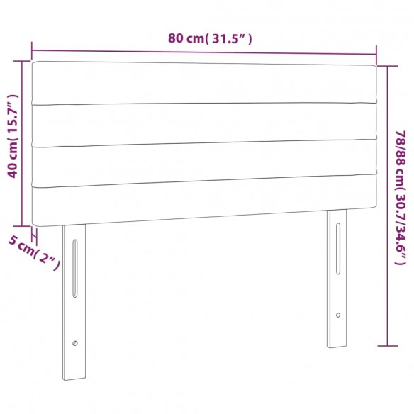 Tête de lit Noir 80x5x78/88 cm Tissu