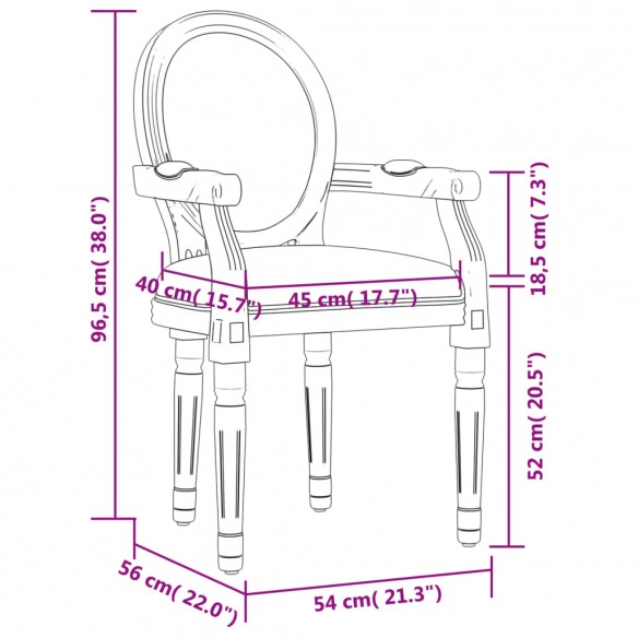 Chaise à manger noir 54x56x96,5 cm velours