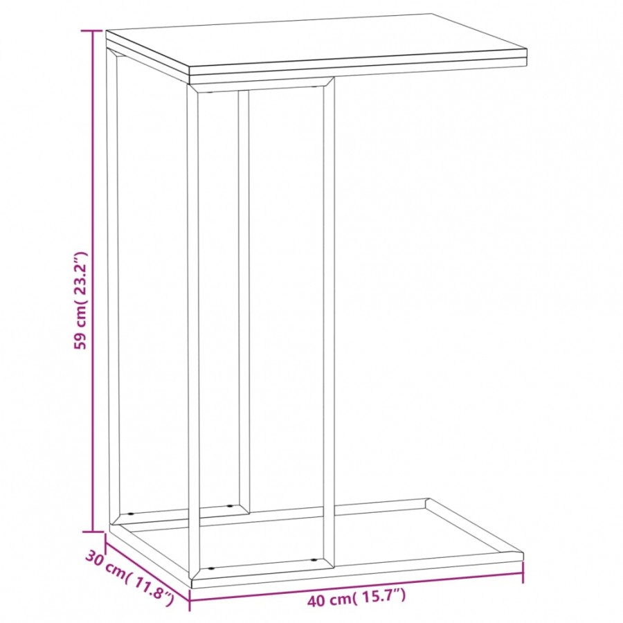 Table d'appoint Blanc 40x30x59 cm 