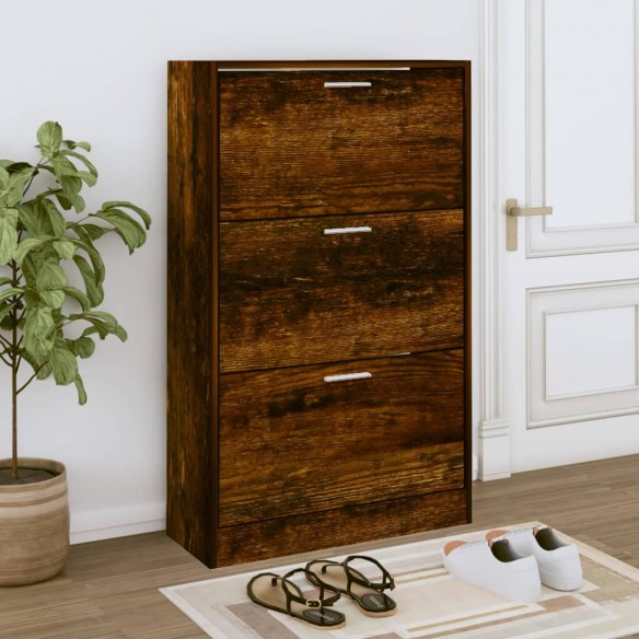 Armoire à chaussures Chêne fumé 63x24x103 cm Bois d'ingénierie