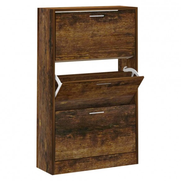 Armoire à chaussures Chêne fumé 63x24x103 cm Bois d'ingénierie