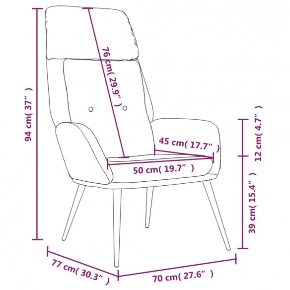 Chaise de relaxation Crème Similicuir daim