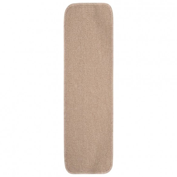 Tapis escalier antidérapants 15 pcs 75x20cm Beige Rectangulaire