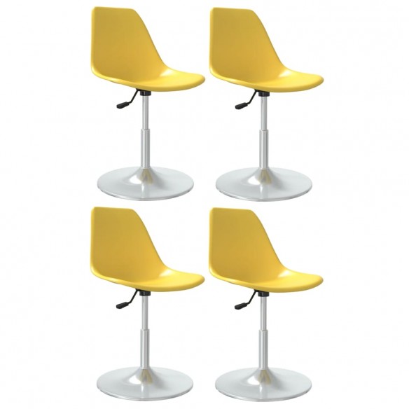 Chaises à manger pivotantes lot de 4 jaune PP