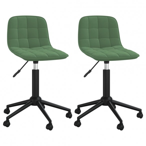 Chaises pivotantes à manger lot de 2 vert foncé velours