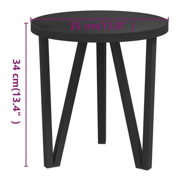 Table à thé Noir Ø35 cm MDF