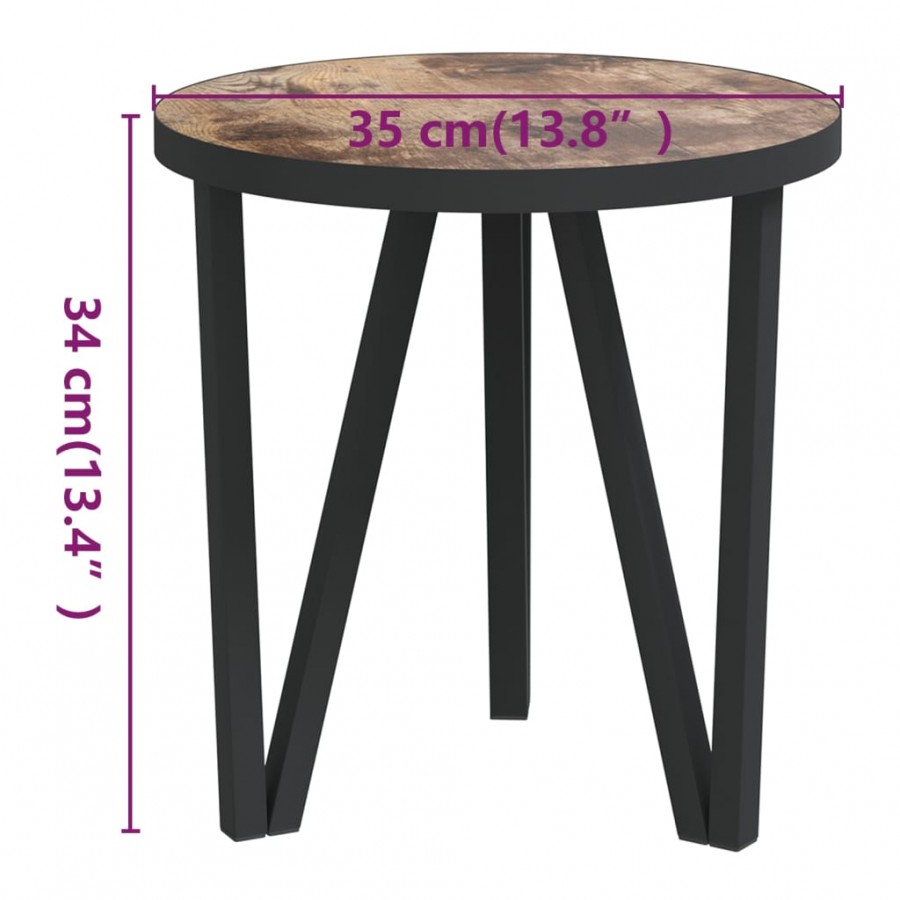 Table à thé Noir et jaune Ø35 cm MDF Table à thé Noir et jaune Ø35 cm MDF